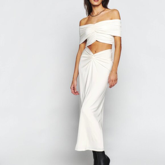 Reformation Atwood Knit Two Piece Fior Di Latte - Size L